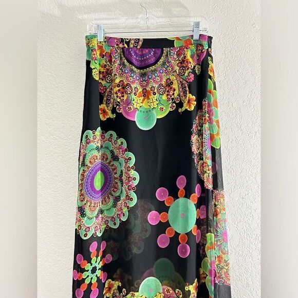Desigual Viky Sheer Geometric Maxi Skirt 0 New with tags Retro Dopamine - Picture 4 of 9